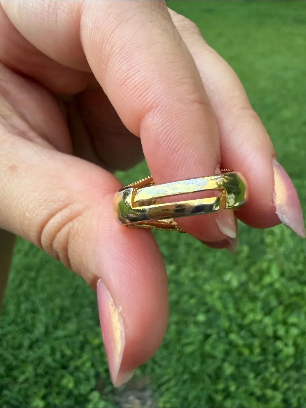 925 Sterling Silver Gold-Tone Ring with Clear Crystal Center